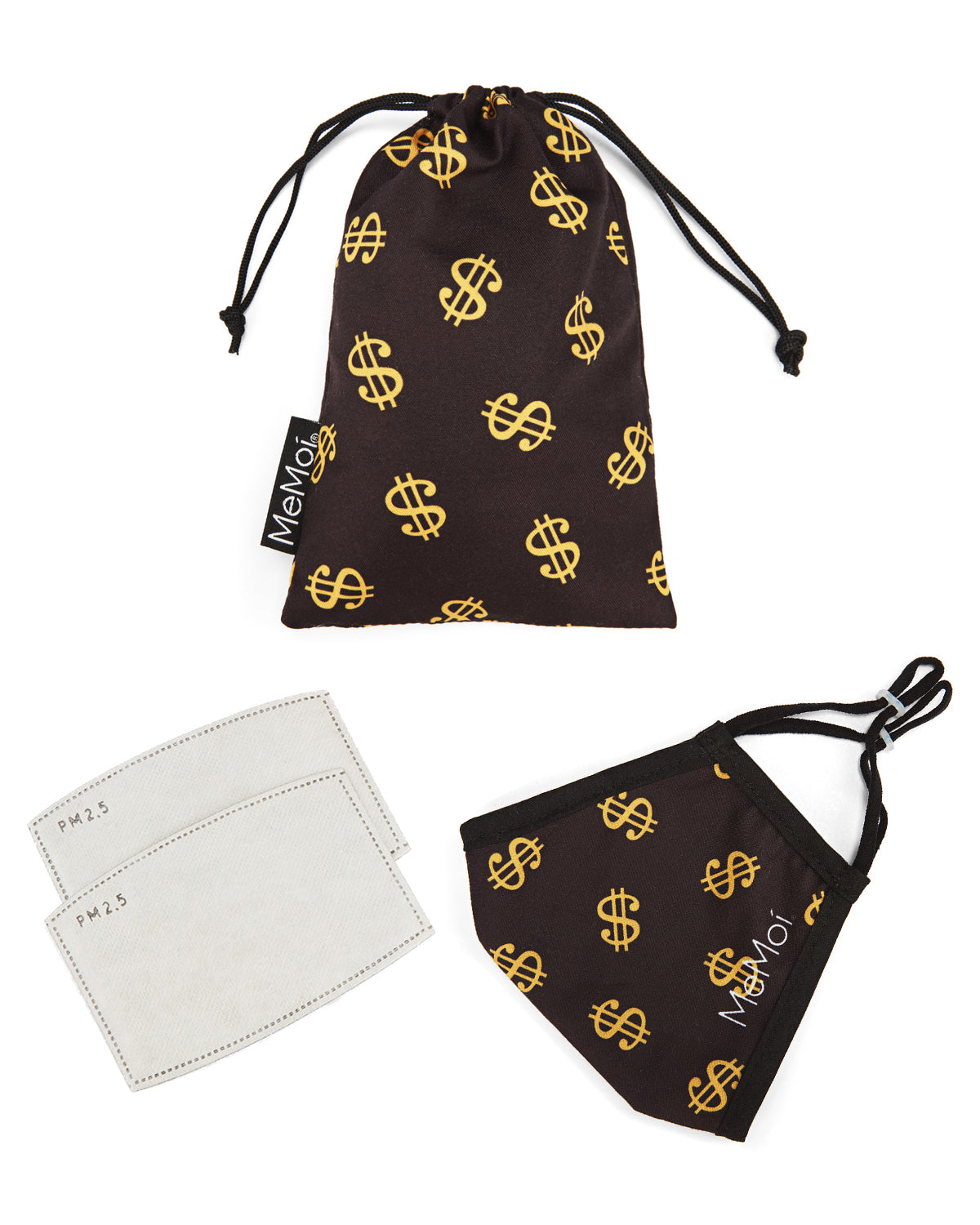 Dollar Signs Unisex Face Covering : Color: Black