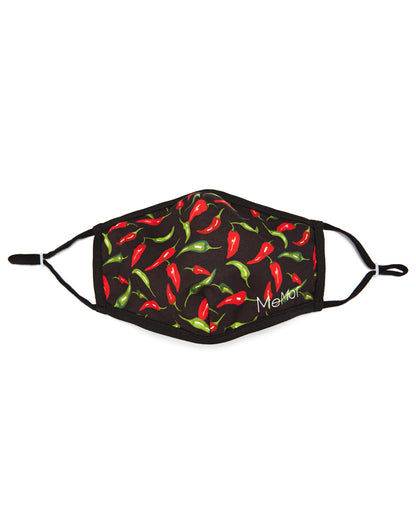 Chili Peppers Unisex Face Covering : Color: Black
