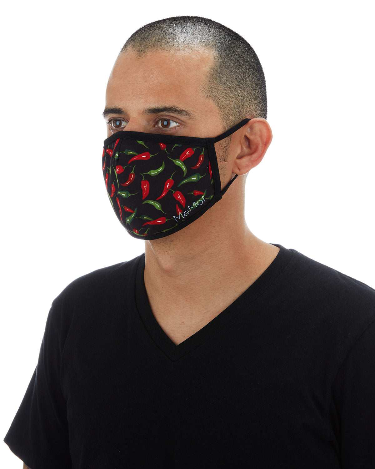 Chili Peppers Unisex Face Covering : Color: Black