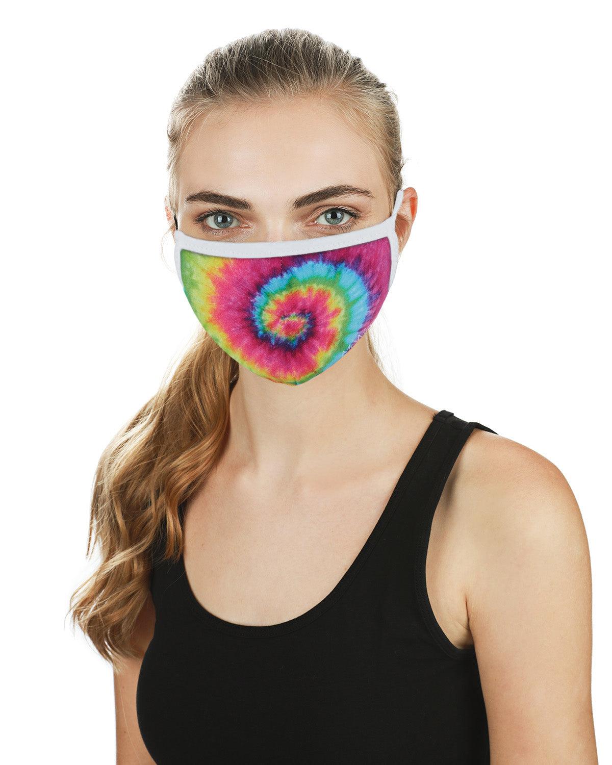 Pastel Groovy Tie-Dye Unisex Face Covering : Color: Tie Dye Multi