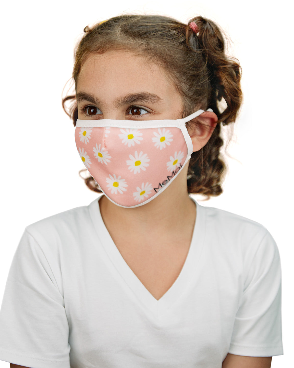 Daisies Kids Unisex Face Covering : Color: Pink