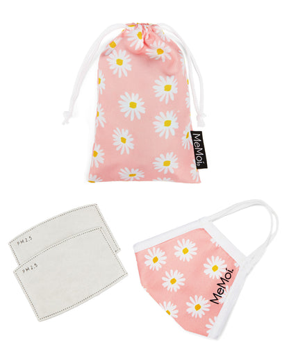 Daisies Kids Unisex Face Covering : Color: Pink