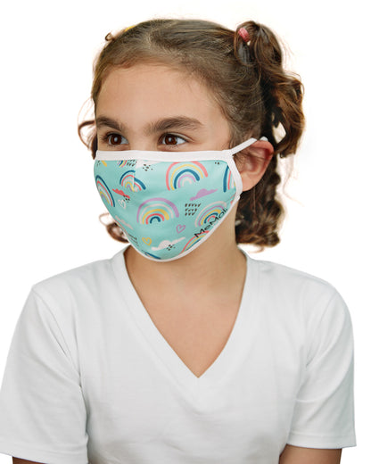 Rainbows Kids Unisex Face Covering : Color: Aqua