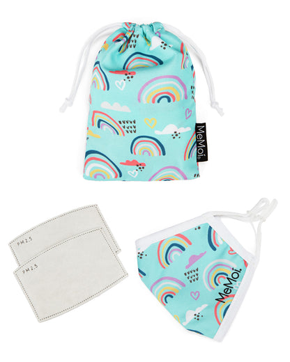 Rainbows Kids Unisex Face Covering : Color: Aqua