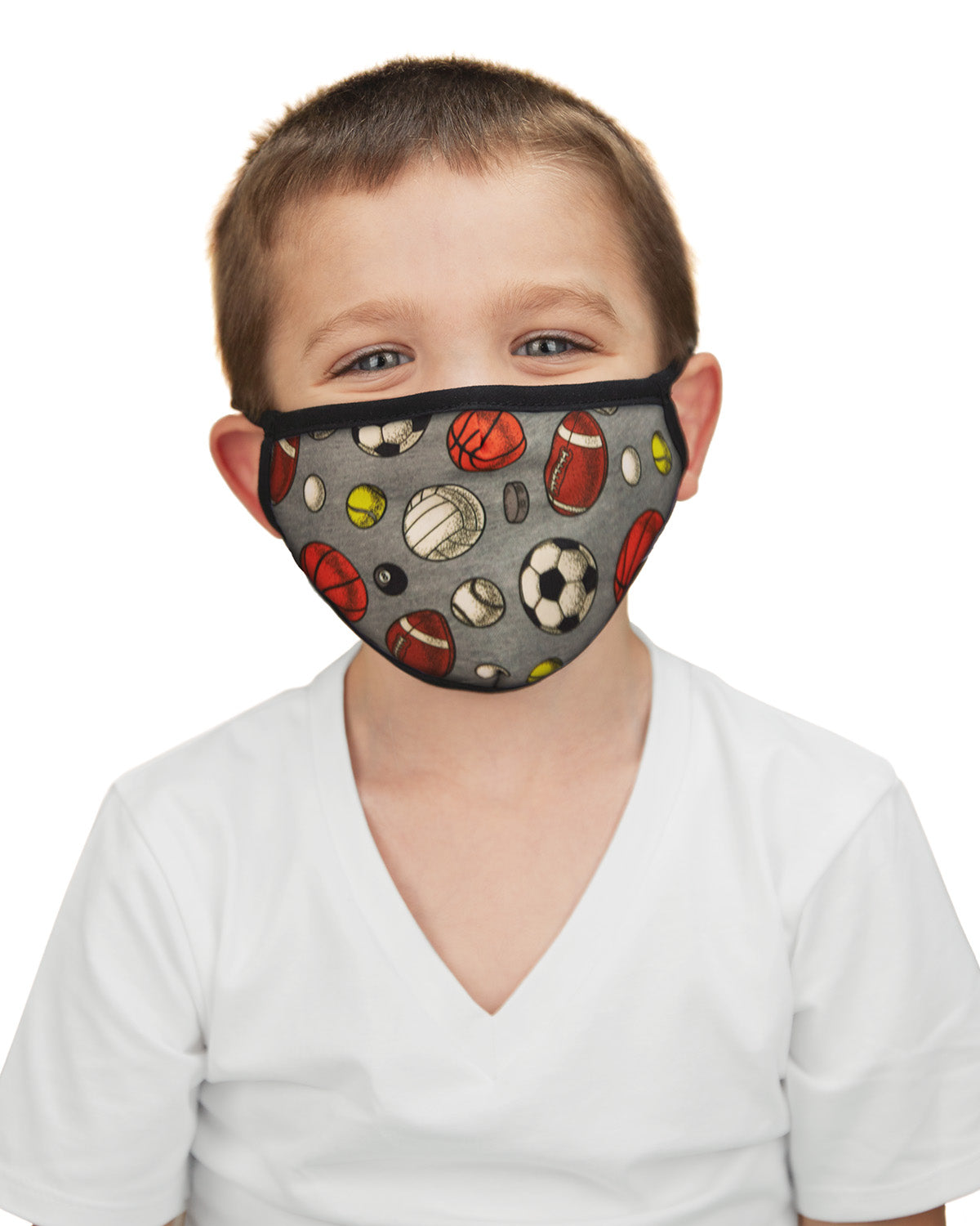 Sports Kids Unisex Face Covering : Color: Medium Gray Heather