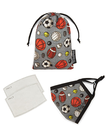 Sports Kids Unisex Face Covering : Color: Medium Gray Heather