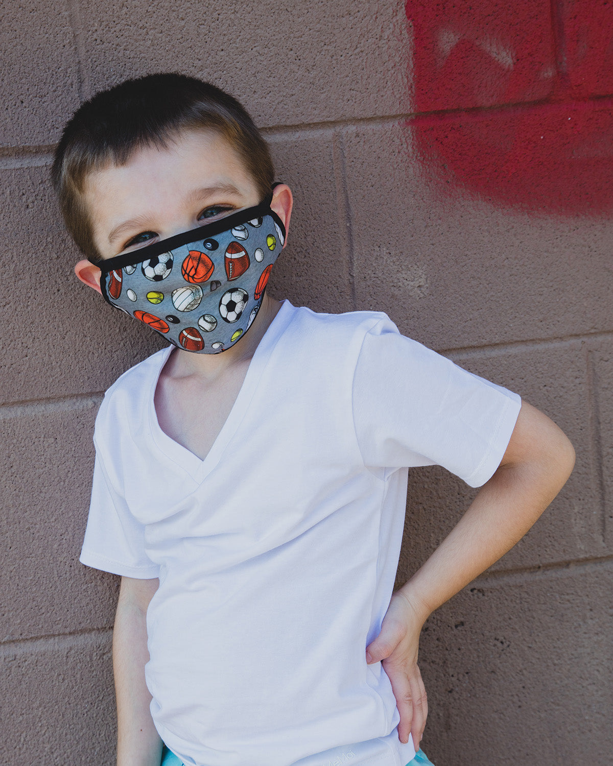 Sports Kids Unisex Face Covering : Color: Medium Gray Heather