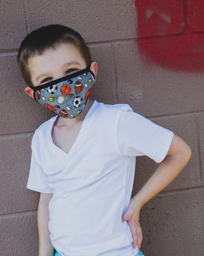 Sports Kids Unisex Face Covering : Color: Medium Gray Heather