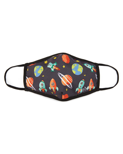 Rocket Ships Kids Unisex Face Covering : Color: Midnight Navy