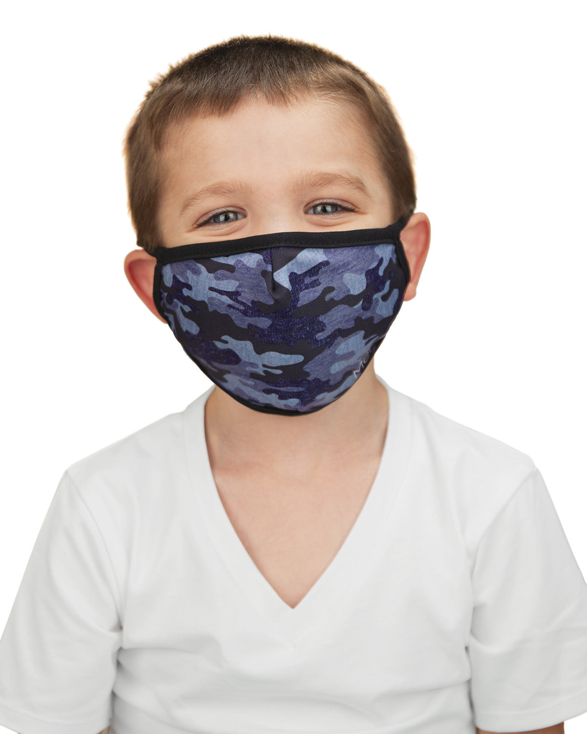 Navy Camo Kids Unisex Face Covering : Color: Navy