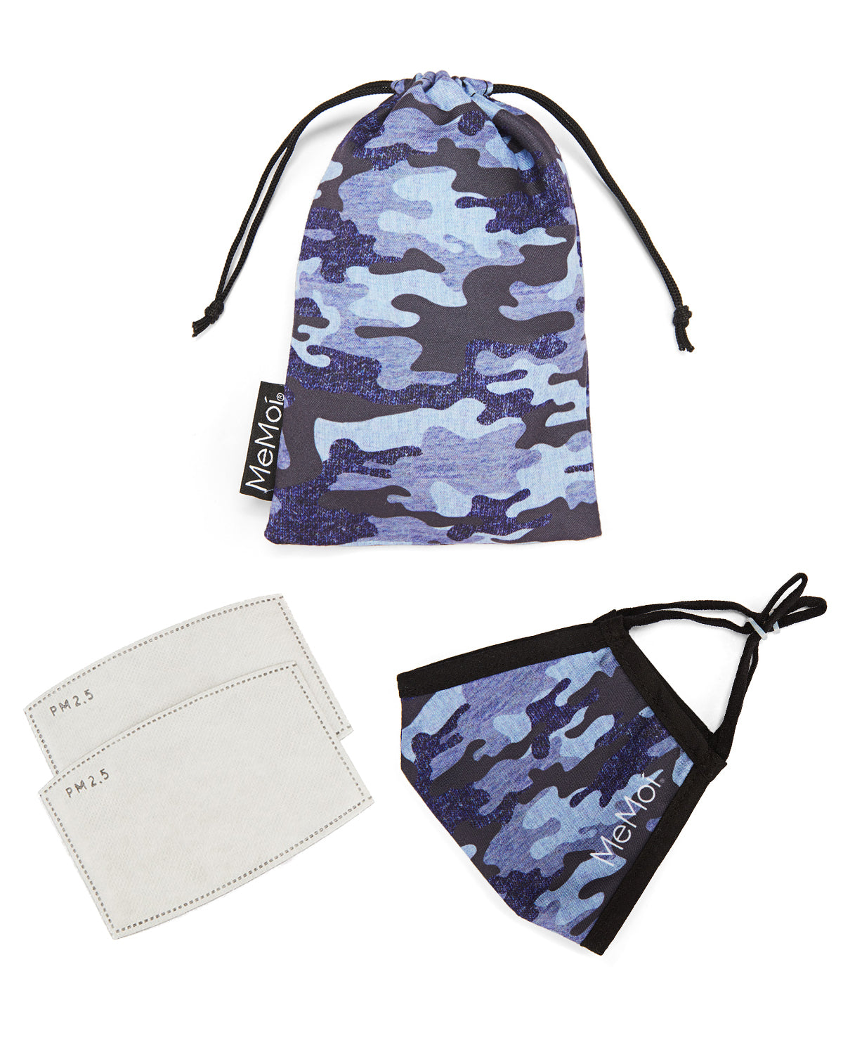 Navy Camo Kids Unisex Face Covering : Color: Navy