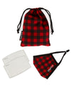 Buffalo Plaid Unisex Face Covering : Color: Red/Black
