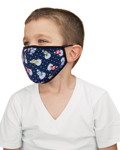 Snowman Kids Unisex Face Covering : Color: Navy