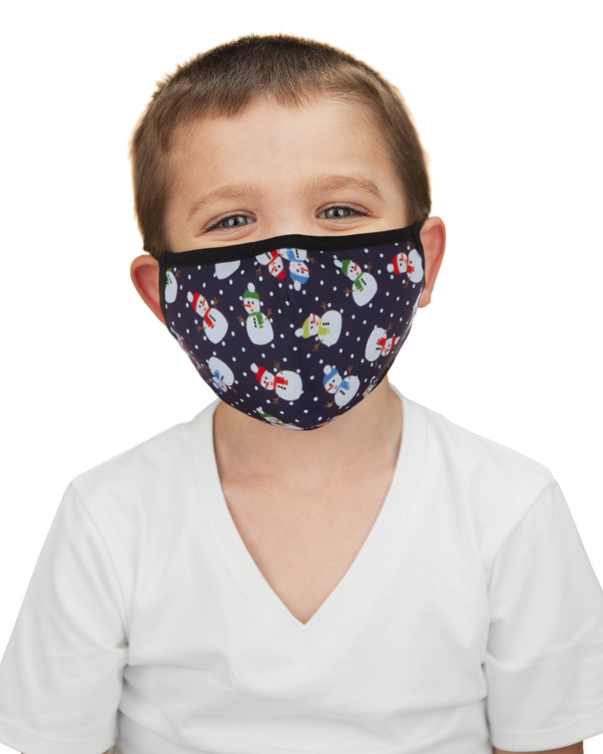 Snowman Kids Unisex Face Covering : Color: Navy