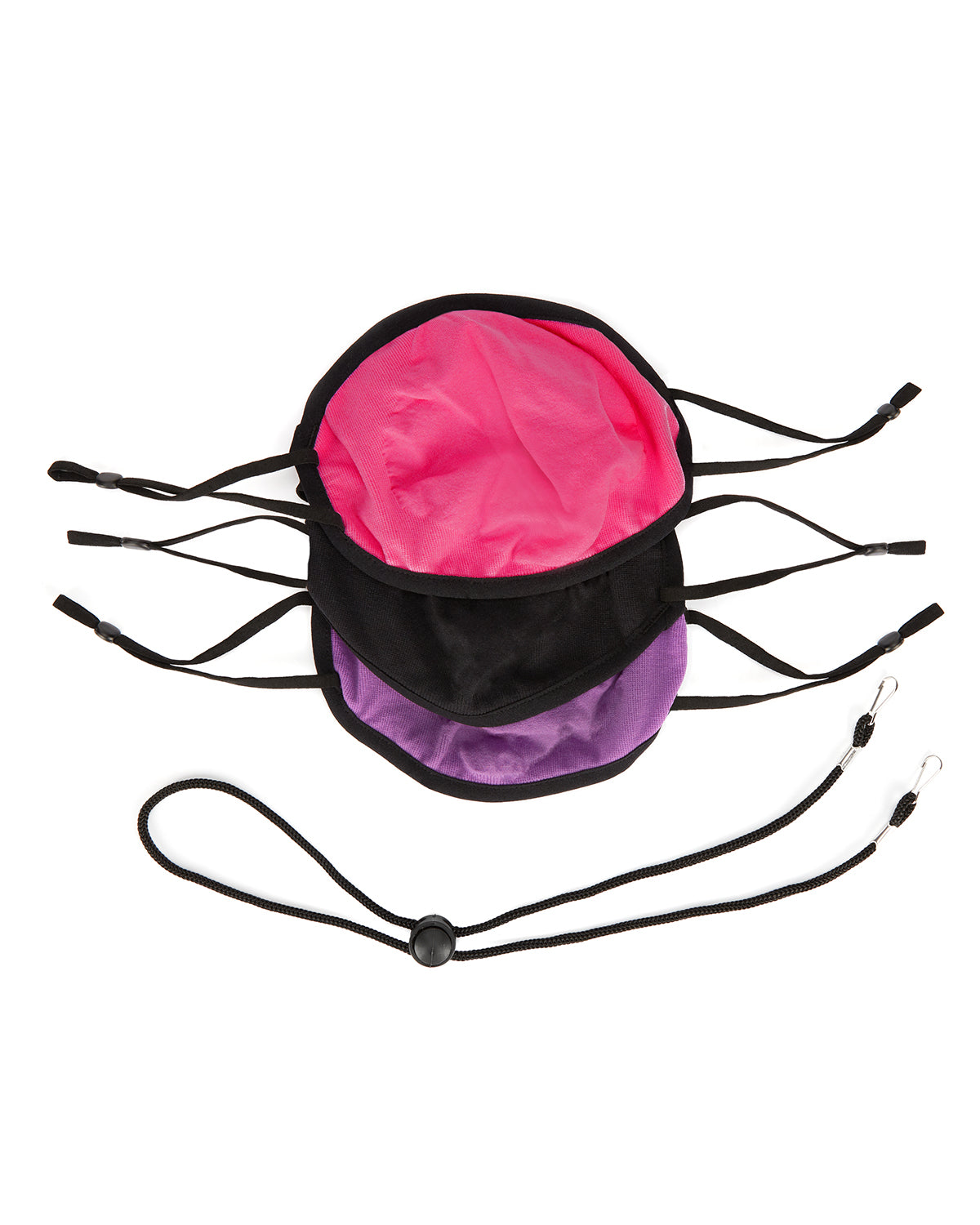 Unisex Lightweight Seamless Face Covering 3-Pack : Color: PINK/PURPLE/BLACK