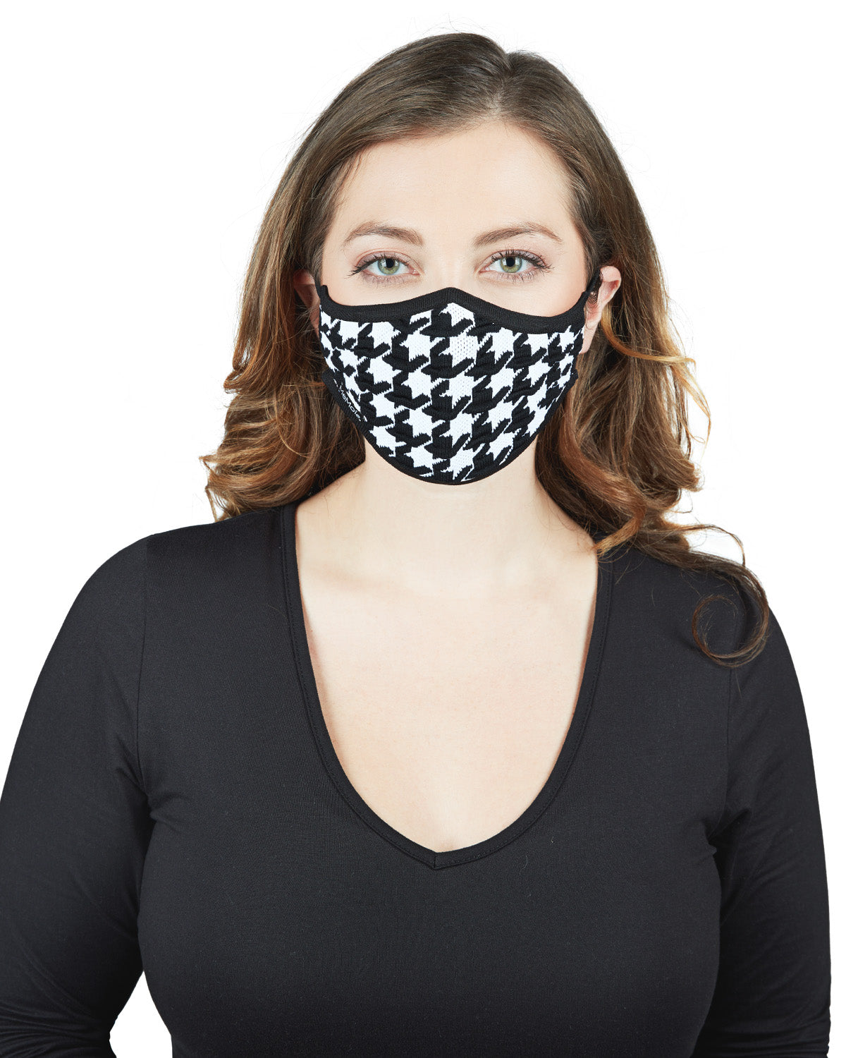Houndstooth Unisex Face Covering : Color: Black