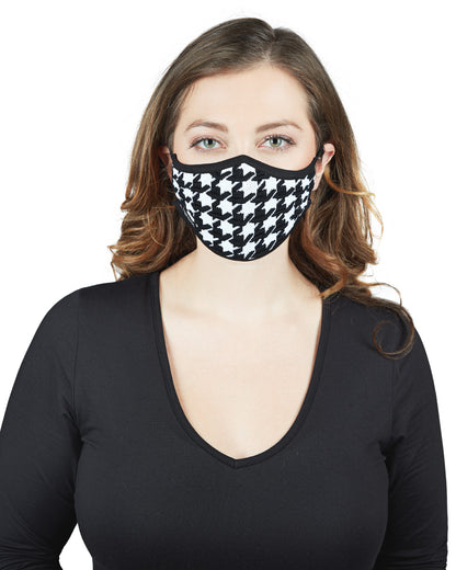 Houndstooth Unisex Face Covering : Color: Black