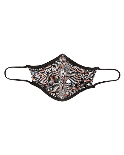 Geometric Print Unisex Face Covering : Color: Black