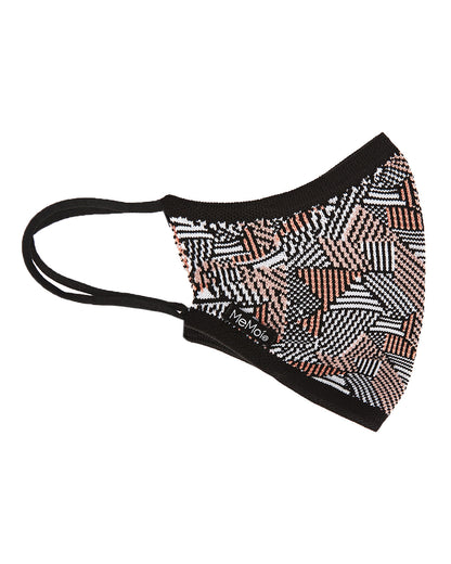 Geometric Print Unisex Face Covering : Color: Black