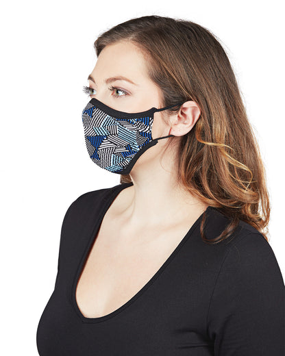 Geometric Print Unisex Face Covering : Color: Black