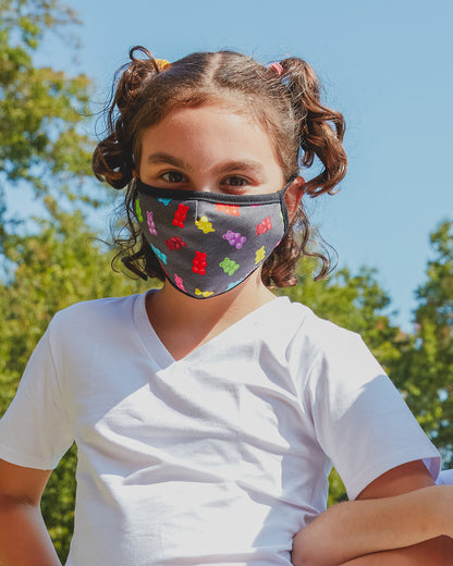 Gummy Bears Kids Unisex Face Covering : Color: Dark Gray Heather