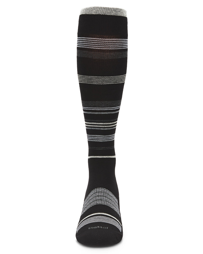 MeMoi WellFit 15-20mmHg Striped Cotton Compression Socks
