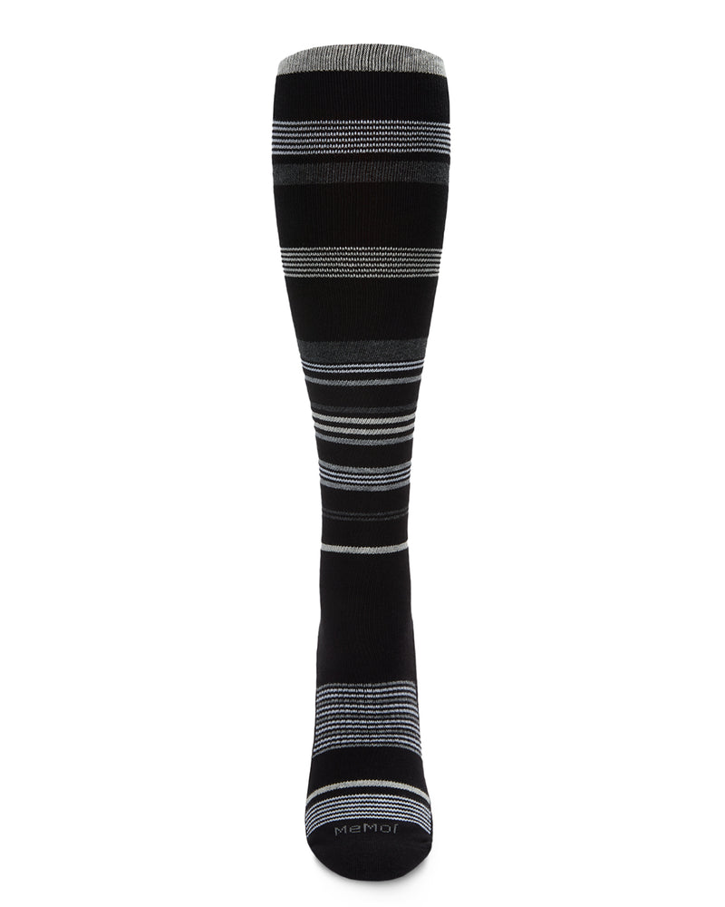MeMoi WellFit 15-20mmHg Striped Cotton Compression Socks