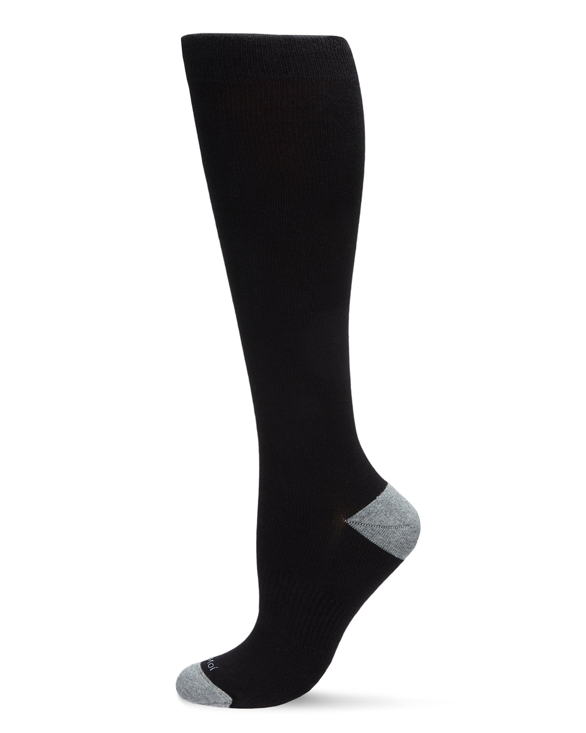 WellFit 15-20mmHg Off Black Cotton Compression Socks : Color: Black