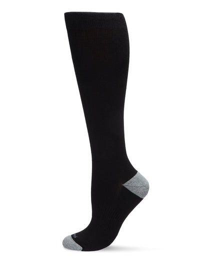 WellFit 15-20mmHg Off Black Cotton Compression Socks : Color: Black