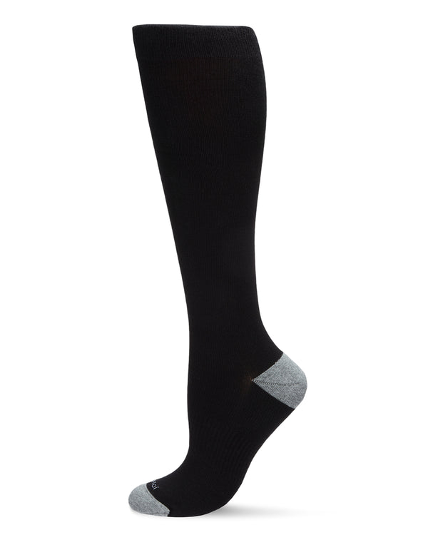 MeMoi wellfit 15-20mmhg calcetines de compresión de algodón negro crudo