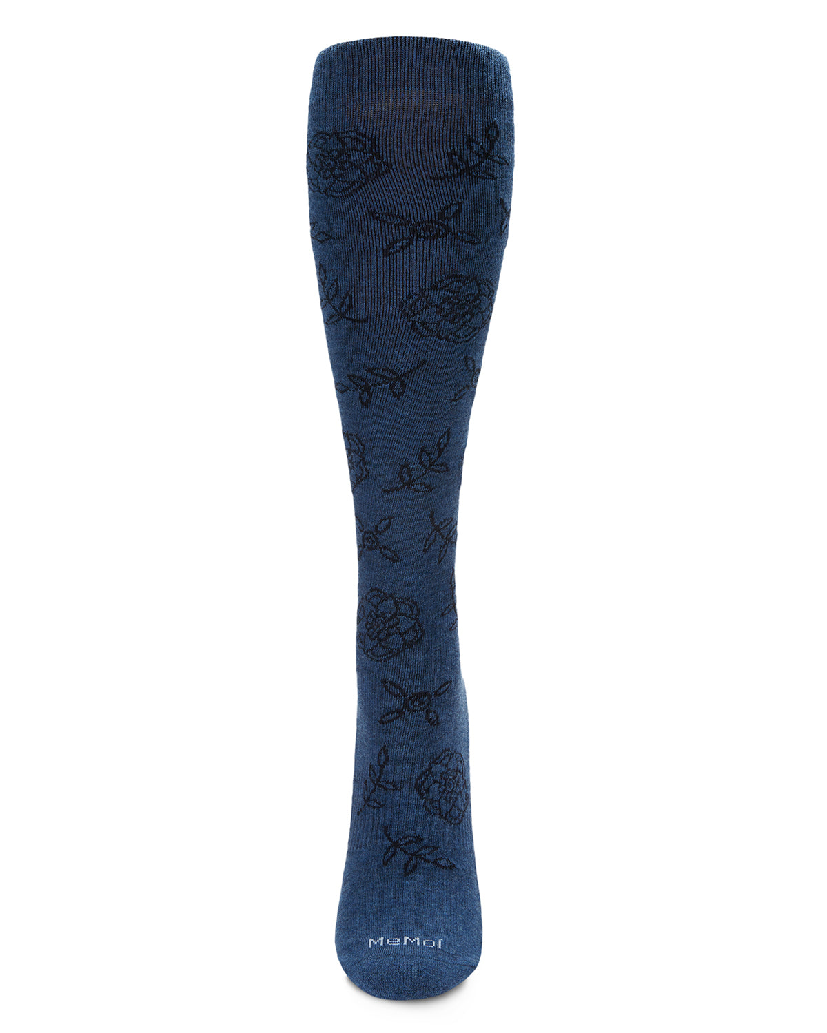 Women's Floral Cotton Blend 15-20mmHg Graduated Compression Knee Sock : Color: Dark Gray Heather