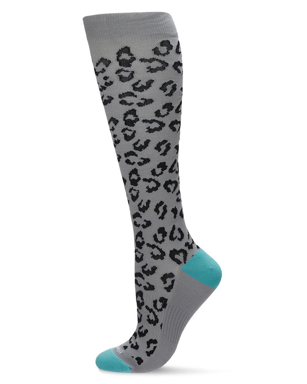 Women's Leopard Nylon 15-20mmHg Graduated Compression Socks : Color: Gray