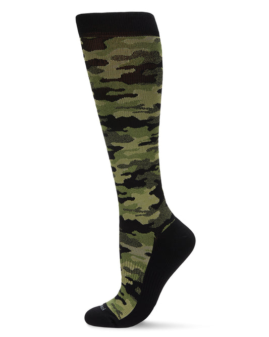 Unisex Camo Nylon 15-20mmHg Graduated Compression Socks : Color: Green