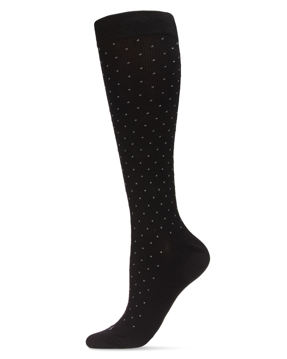 Unisex Swiss Dot Cotton Blend 15-20mmHg Graduated Compression Socks : Color: Black