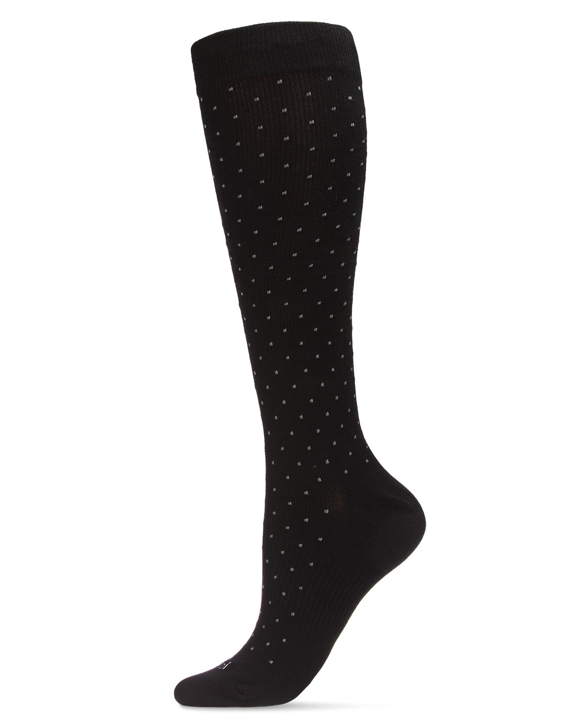 Unisex Swiss Dot Cotton Blend 15-20mmHg Graduated Compression Socks : Color: Black