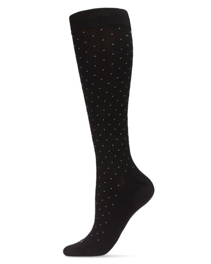 Unisex Swiss Dot Cotton Blend 15-20mmHg Graduated Compression Socks : Color: Black