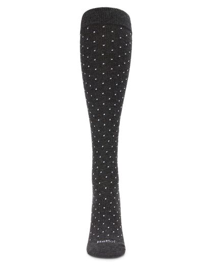 Unisex Swiss Dot Cotton Blend 15-20mmHg Graduated Compression Socks : Color: Dark Gray Heather