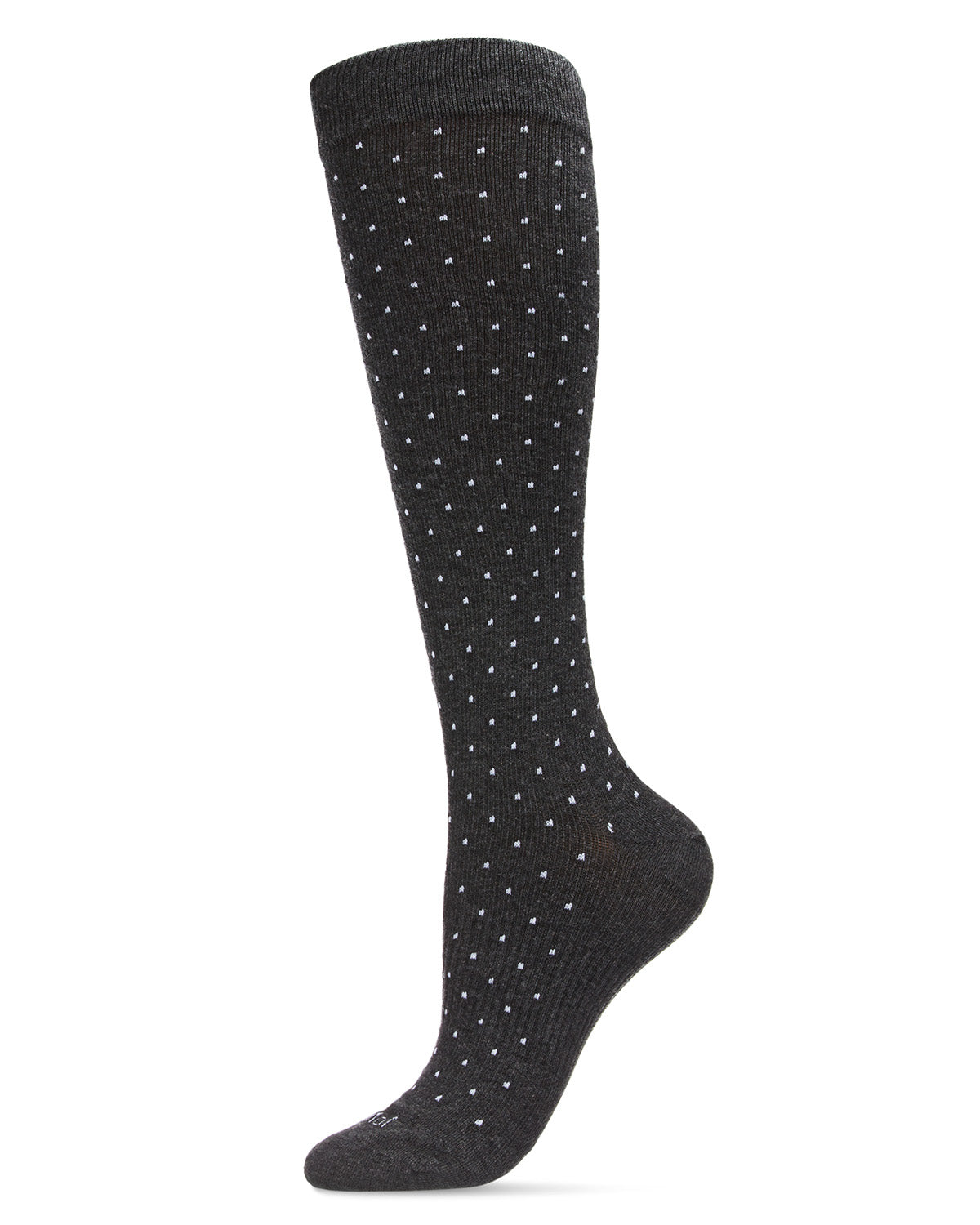 Unisex Swiss Dot Cotton Blend 15-20mmHg Graduated Compression Socks : Color: Dark Gray Heather