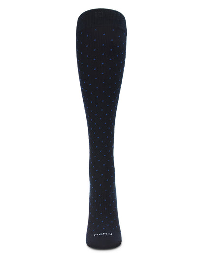 Unisex Swiss Dot Cotton Blend 15-20mmHg Graduated Compression Socks : Color: Navy