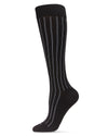 Unisex Highway Stripe Cotton Blend 15-20mmHg Graduated Compression Socks : Color: Black