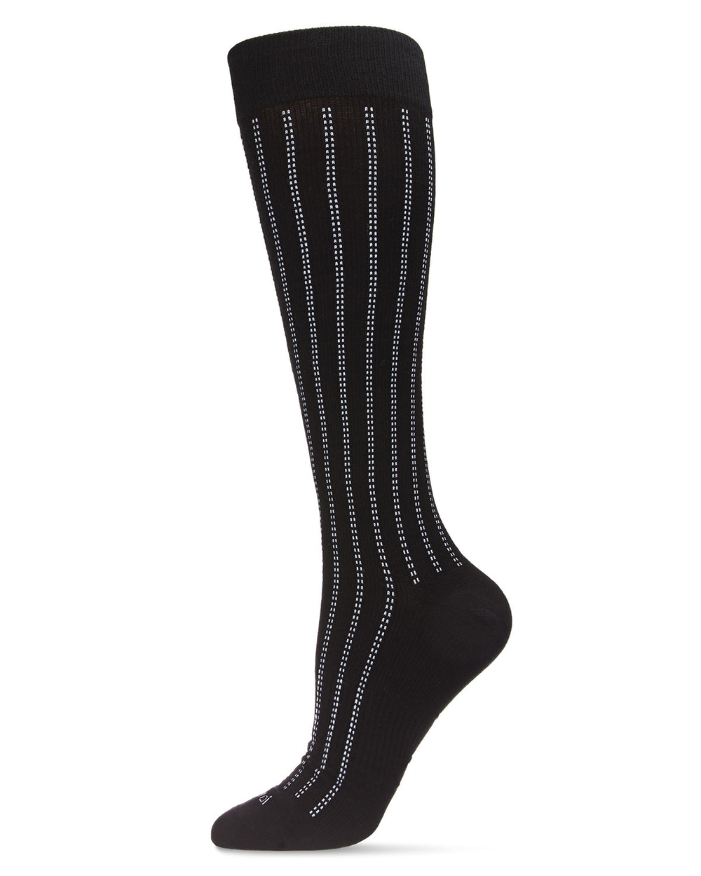 Unisex Highway Stripe Cotton Blend 15-20mmHg Graduated Compression Socks : Color: Black