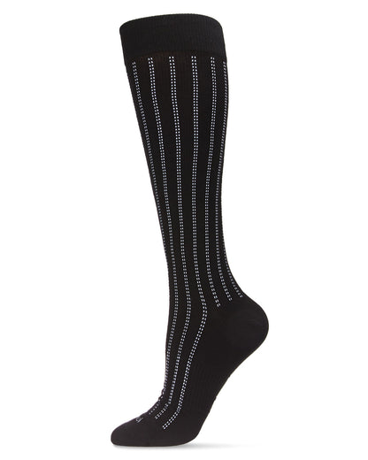 Unisex Highway Stripe Cotton Blend 15-20mmHg Graduated Compression Socks : Color: Black