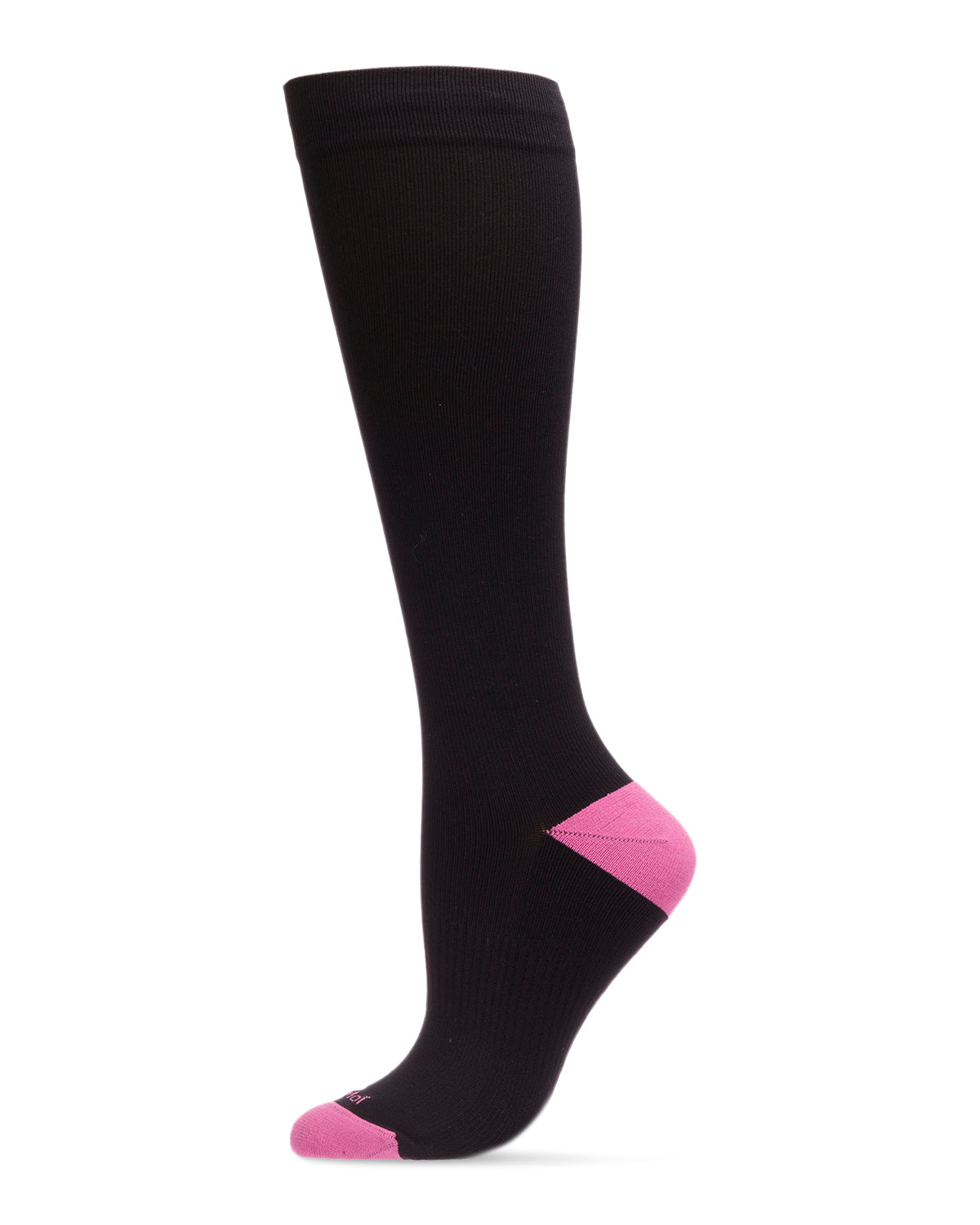 Unisex Solid Nylon 15-20mmHg Graduated Compression Socks : Color: Black