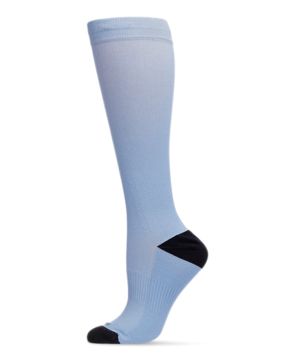 Unisex Solid Nylon 15-20mmHg Graduated Compression Socks : Color: Light Blue