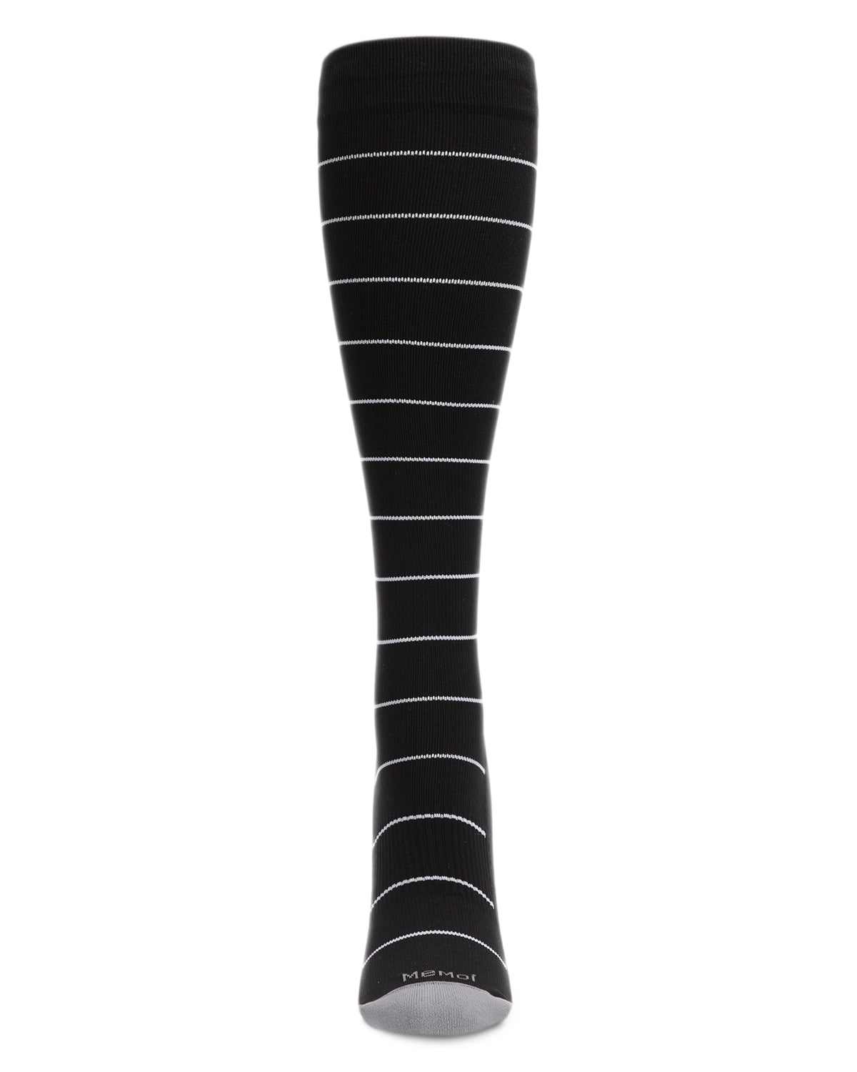 Unisex Thin Striped Antimicrobial Nylon 15-20mmHg Graduated Compression Socks : Color: Gray