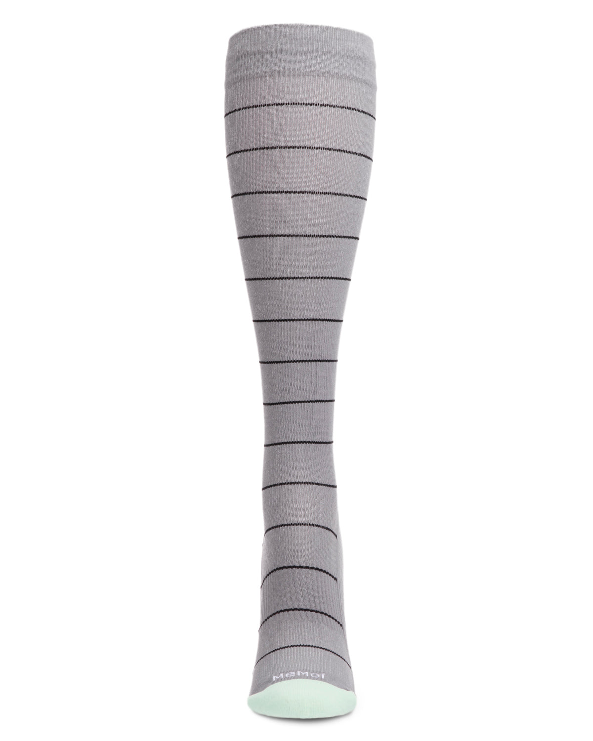 Unisex Thin Striped Antimicrobial Nylon 15-20mmHg Graduated Compression Socks : Color: Gray