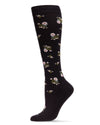 Women's Ditsy Floral Nylon 15-20mmHg Graduated Compression Socks : Color: Black