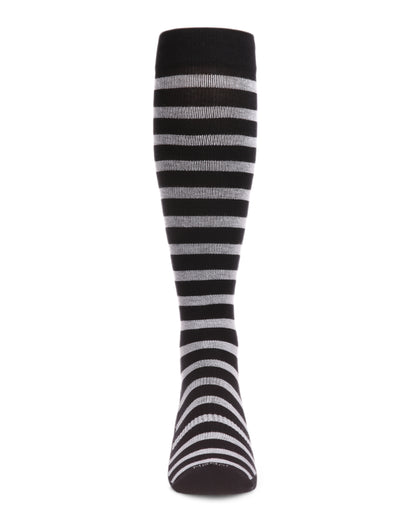Men’s Cabana Stripe Bamboo Blend 8-15mmHg Graduated Compression Socks : Color: Black
