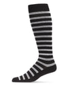 Men’s Cabana Stripe Bamboo Blend 8-15mmHg Graduated Compression Socks : Color: Black