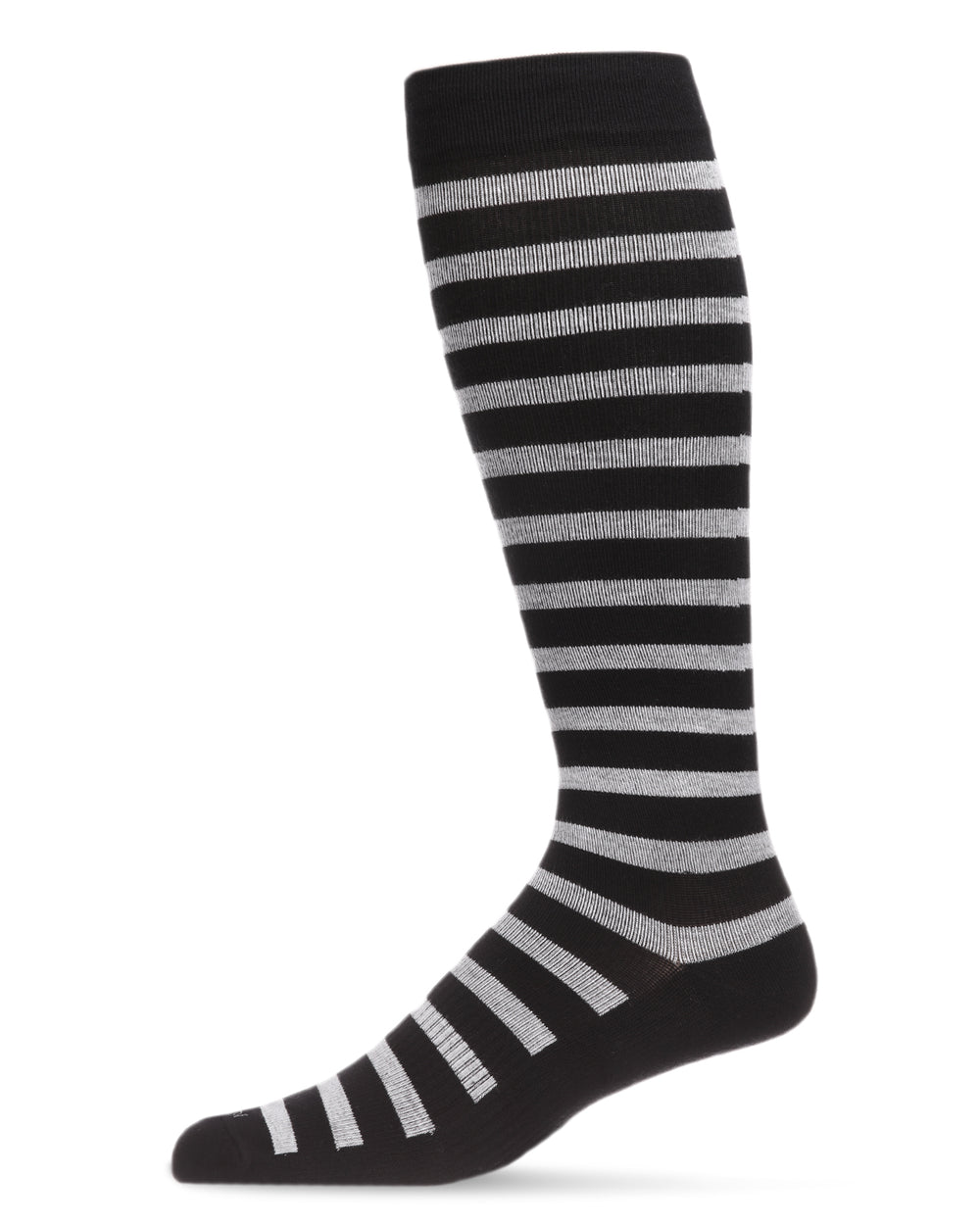 Men’s Cabana Stripe Bamboo Blend 8-15mmHg Graduated Compression Socks : Color: Black